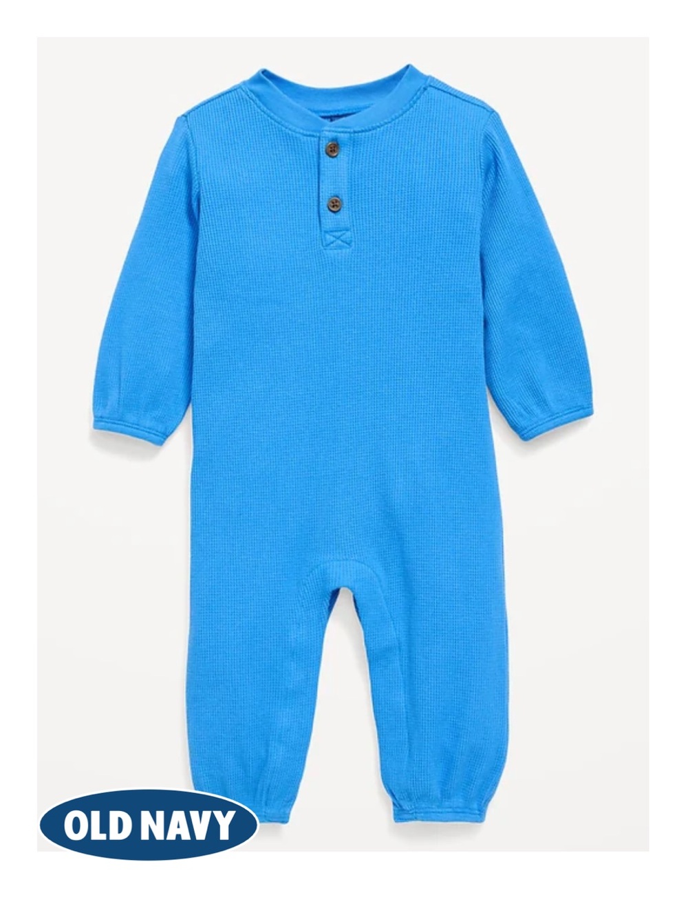 Old Navy Bright Blue Waffle-Knit Baby One-Piece